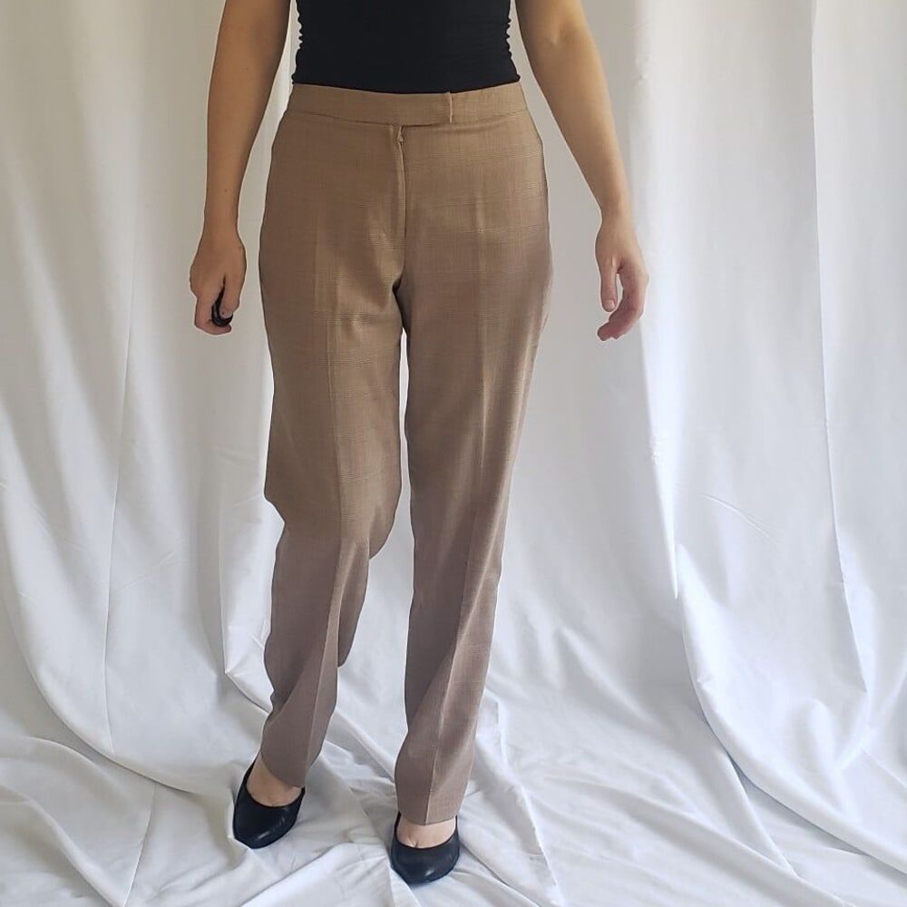 Talbots Tan and Pink Plaid Dress Pants